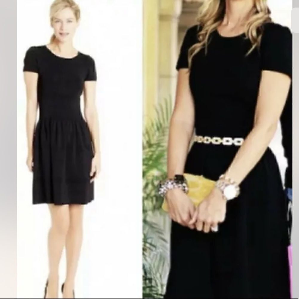J.McLaughlin Black Grace Dress XS Stretch Ribbed Jersey Black  $238 Retail